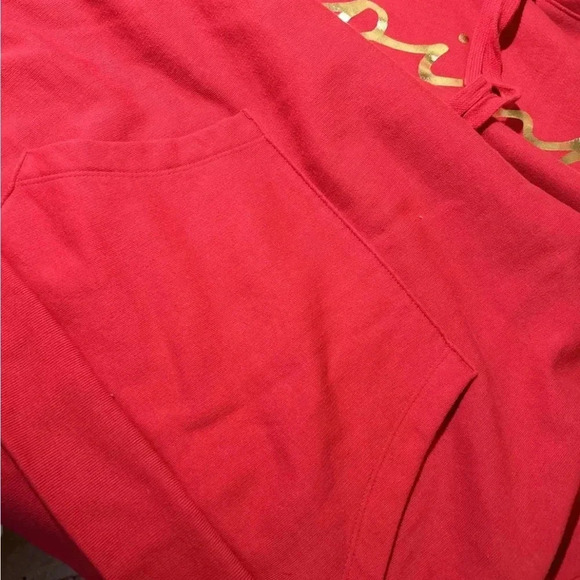 Victoria's Secret PINK Fleece Campus Hoodie Size: XXL Red & Gold - Picture 2 of 4